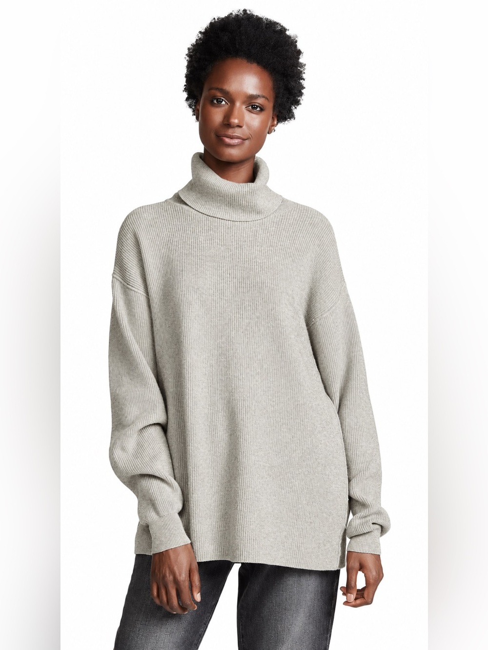 Free People Oversized Rib Knit Turtleneck Sweater Size S
